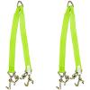 imageMytee Products Tow Straps V Bridle 3 x 36 wRTJ Clusters Hi VIZHI Abrasion Green Webbing 5400 lbs WLL  Recovery V Strap wReinforced Webbing for Towing Wrecker Rollback Car Hauler2  Pack