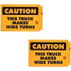 imageMytee Products 2 Pack Caution This Truck Makes Wide Turns Decal Sign  1134x1714 High Visibility UV Resistant SelfAdhesive Vinyl Vehicle Sticker Trailer Label1134x1714