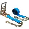 imageMytee Products 3 in x 30 ft Ratchet Strap with Chain AnchorBlue
