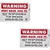 imageMytee Products 4 Pack 1175x1725 Warning  Stay Back 200 Ft Not Responsible For Broken Windshields SelfAdhesive Decals Truck Sign UV Resistant and Laminated Clear Visibility Trailer LabelStay Back 200 FT
