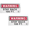 imageMytee Products 4 Pack 1175x1725 Warning  Stay Back 200 Ft Not Responsible For Broken Windshields SelfAdhesive Decals Truck Sign UV Resistant and Laminated Clear Visibility Trailer LabelStay Back 100 FT