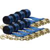 imageMytee Products 8 Pack 4 x30 Kinedyne Winch Strap wChain Anchor  WLL 5400 lbs Heavy Duty Blue 4 Inch Tie Down Straps wHook for Flatbed Trailer Truck  Cargo Control Equipment8  Pack