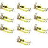 imageMytee Products Ratchet TieDown Straps with Wire Hook 3 x 30 Yellow Ratchet Strap  15000 Lbs Breaking Strength  Heavy Duty TieDown Ratchet Straps for Flatbed Truck Trailers Pickup10  Pack