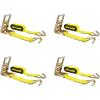 imageMytee Products Ratchet TieDown Straps with Wire Hook 3 x 30 Yellow Ratchet Strap  15000 Lbs Breaking Strength  Heavy Duty TieDown Ratchet Straps for Flatbed Truck Trailers Pickup4  Pack