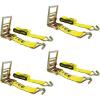 imageMytee Products Ratchet TieDown Straps with Wire Hook 4 x 30 Yellow Ratchet Strap  16200 Lbs Breaking Strength  Heavy Duty TieDown Ratchet Straps for Flatbed Truck Trailers Pickup4  Pack
