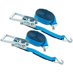 imageMytee Products 10 Pack 2 inch x30 ft Heavy Duty Ratchet Straps with Double J Hooks  10000 Lbs Breaking Strength Blue Tie Down Straps wWire Hooks for Industrial Use Trailers Truck CargoBlue