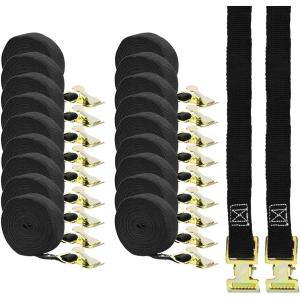 imageMytee Products 10 Pack All Purpose Lashing Strap 1 x 15 Black Kayaks Luggage Bicycle Roof Rack Surfboard Tie Down20  Pack