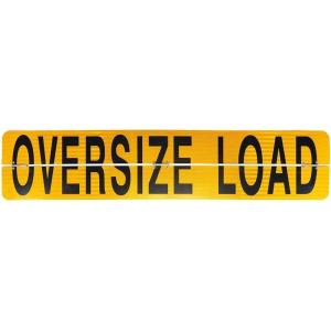 imageMytee Products 12 x 72 Hinged Aluminum Oversize Load Sign for Trucks  Heavy Duty Reflective Diamond Grade Aluminum Wide Oversized Load Banner for Vehicle Trailer  Safety Warning Signs12 x 72