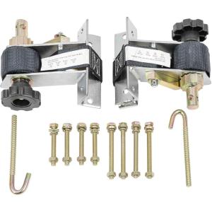 imageMytee Products 15 x 7 Ladder Rack Ratchet Straps Pair Square Tube Mount Black Stainless Steel  Truck Rack Ratchet Straps Tie Down  Bolt Mounting Hardware Included