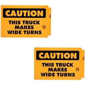 imageMytee Products 2 Pack Caution This Truck Makes Wide Turns Decal Sign  1134x1714 High Visibility UV Resistant SelfAdhesive Vinyl Vehicle Sticker Trailer Label1134x1714