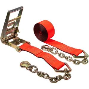 imageMytee Products 3 in x 30 ft Ratchet Strap with Chain AnchorRed