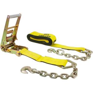 imageMytee Products 3 in x 30 ft Ratchet Strap with Chain AnchorYellow