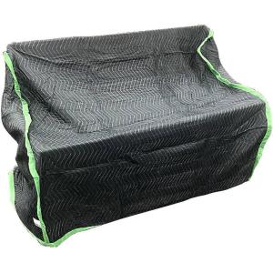 imageMytee Products 36x64x46 Black Quilted Loveseat Cover for Moving and Storage Polyester ZigZag Stitching Reusable and Washable Furniture Moving BlanketLoveseat