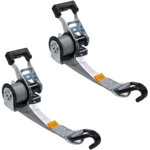 imageMytee Products 4 Pack 112 x 8 Mountable RackRatchet Straps with Double JHook  1500 lbs Breaking Strength  Ladder Rack Ratchet Tie Down Straps2  Pack