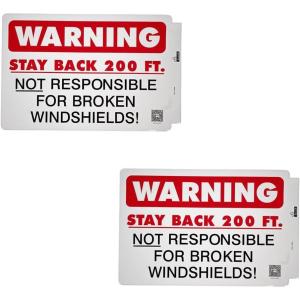 imageMytee Products 4 Pack 1175x1725 Warning  Stay Back 200 Ft Not Responsible For Broken Windshields SelfAdhesive Decals Truck Sign UV Resistant and Laminated Clear Visibility Trailer LabelStay Back 200 FT