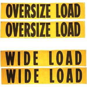 imageMytee Products 4 Pack 18x84 Reversible Dual Side Oversize Load Sign for Trucks  OversizeWide Load Banner with Grommets amp Rope for Trailers Vehicles  Semi Truck Accessories4  Pack