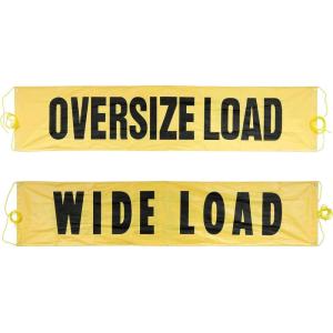 imageMytee Products 4 Pack 18x84 Reversible Dual Side Oversize Load Sign for Trucks  OversizeWide Load Banner with Grommets amp Rope for Trailers Vehicles  Semi Truck Accessories1  Pack