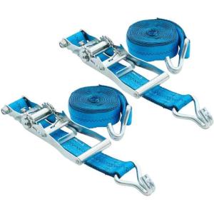 imageMytee Products 4 Pack 2 Inch x 20 FT Blue Ratchet Strap with J Hooks  10000 Lbs Breaking Strength  Heavy Duty Tie Down Cargo Truck Straps with Wire Hooks for Flatbed Truck Trailers Pickup2  Pack