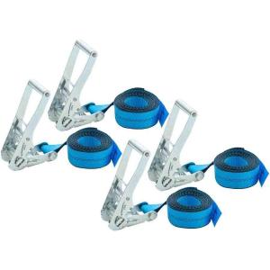 imageMytee Products 4 Pack 2 Inch x 20 Ft Endless Ratchet Straps  Heavy Duty Blue Ratchet Strap 3333 lbs Working Load Limit  Endless Cargo Straps to Strap Down Pallets Pipes Boxes etc4  Pack