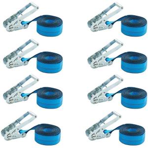 imageMytee Products 4 Pack 2 Inch x 20 Ft Endless Ratchet Straps  Heavy Duty Blue Ratchet Strap 3333 lbs Working Load Limit  Endless Cargo Straps to Strap Down Pallets Pipes Boxes etc8  Pack