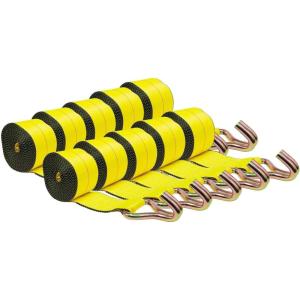 imageMytee Products 4 Pack 3 x 30 Winch Straps wWire Hook WLL 5000 Flatbed Tie Down Strap10  Pack