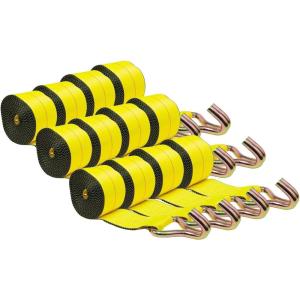 imageMytee Products 4 Pack 3 x 30 Winch Straps wWire Hook WLL 5000 Flatbed Tie Down Strap12  Pack