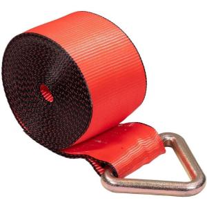 imageMytee Products 4 Pack 4 in x 30 ft Winch Straps w D RingRed