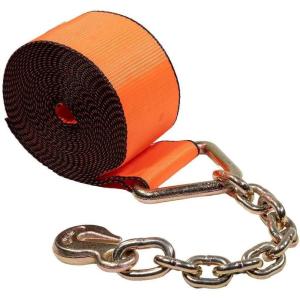 imageMytee Products 4 Pack 4 x 30 Winch Straps wChain WLL 5400 Flatbed Tie Down StrapOrange