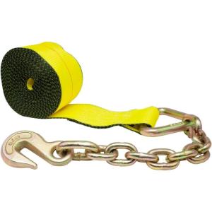 imageMytee Products 4 Pack 4 x 30 Winch Straps wChain WLL 5400 Flatbed Tie Down StrapYellow