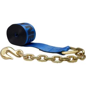 imageMytee Products 8 Pack 4 x30 Kinedyne Winch Strap wChain Anchor  WLL 5400 lbs Heavy Duty Blue 4 Inch Tie Down Straps wHook for Flatbed Trailer Truck  Cargo Control Equipment1  Pack