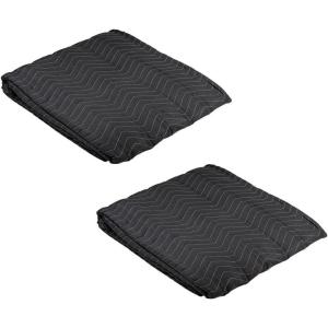 imageMytee Products Black Quilted and Padded Door Moving Cover  39x79 Polyester Washable and Reusable Furniture Door Blanket for Interior Exterior Use2  Pack