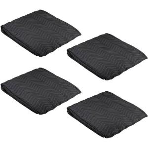 imageMytee Products Black Quilted and Padded Door Moving Cover  39x79 Polyester Washable and Reusable Furniture Door Blanket for Interior Exterior Use4  Pack