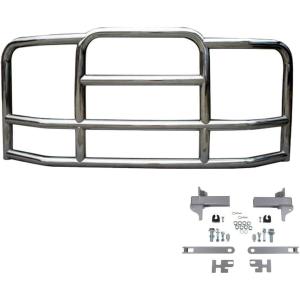 imageMytee Products Medium Model Deer Grille Guard Compatible for VOLVO VNL 20042017 with Brackets  8425x4235 Heavy Duty Polished Stainless Steel Grille Guard for TrucksLarge