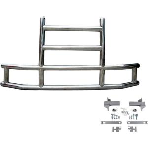 imageMytee Products Medium Model Deer Grille Guard Compatible for VOLVO VNL 20042017 with Brackets  8425x4235 Heavy Duty Polished Stainless Steel Grille Guard for TrucksMedium