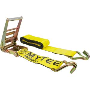 imageMytee Products Ratchet TieDown Straps with Wire Hook 4 x 30 Yellow Ratchet Strap  16200 Lbs Breaking Strength  Heavy Duty TieDown Ratchet Straps for Flatbed Truck Trailers Pickup1  Pack