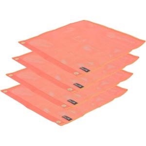 imageMytee Products Red Safety Flag with 2 Grommets DOT Compliant  18 Inch x 18 Inch High Visibility Vinyl Mesh Warning Flags 4 PackOrange