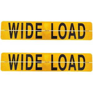 imageMytee Products WIDE LOAD Aluminum Center Hinged Sign 72 L x 12 H x 008 w for Trucks and Trailers Made in USA12 x 60 2 Pack