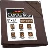imageMytee Products 2 Pack 6 x 8 Green Canvas Tarp 12oz Heavy Duty Water ResistantDark Brown 1 Pc