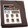 imageMytee Products 2 Pack 6 x 8 Green Canvas Tarp 12oz Heavy Duty Water ResistantDark Brown 1 Pc