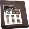 imageMytee Products 2 Pack 6 x 8 Green Canvas Tarp 12oz Heavy Duty Water ResistantDark Brown 1 Pc