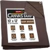 imageMytee Products 2 Pack 6 x 8 Green Canvas Tarp 12oz Heavy Duty Water ResistantDark Brown 1 Pc