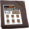 imageMytee Products 2 Pack 6 x 8 Green Canvas Tarp 12oz Heavy Duty Water ResistantDark Brown 1 Pc