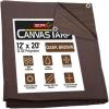 imageMytee Products 2 Pack 6 x 8 Green Canvas Tarp 12oz Heavy Duty Water ResistantDark Brown 1 Pc