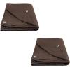 imageMytee Products 2 Pack 6 x 8 Green Canvas Tarp 12oz Heavy Duty Water ResistantDark Brown 2 Pcs