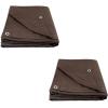 imageMytee Products 2 Pack 6 x 8 Green Canvas Tarp 12oz Heavy Duty Water ResistantDark Brown 2 Pcs