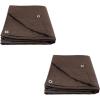 imageMytee Products 2 Pack 6 x 8 Green Canvas Tarp 12oz Heavy Duty Water ResistantDark Brown 2 Pcs