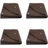 imageMytee Products 2 Pack 6 x 8 Green Canvas Tarp 12oz Heavy Duty Water ResistantDark Brown 4 Pcs