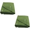 imageMytee Products 2 Pack 6 x 8 Green Canvas Tarp 12oz Heavy Duty Water ResistantGreen 2 Pcs