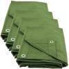 imageMytee Products 2 Pack 6 x 8 Green Canvas Tarp 12oz Heavy Duty Water ResistantGreen 4 Pcs