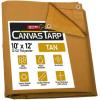 imageMytee Products 2 Pack 6 x 8 Green Canvas Tarp 12oz Heavy Duty Water ResistantTan 1 Pc